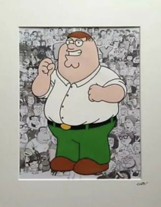Peter Griffin Production Cel Family Guy Hand Paint 14”x14”