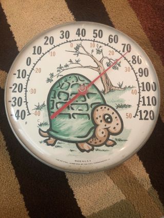 Mcm Fabulous Turtle Vintage Ohio Thermometer Co Jumbo Dial Usa