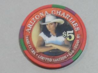 Casino Chip C - 122 $5.  00 Arizona Charlies - Las Vegas - Terri Clark - White Hat
