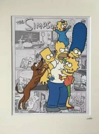 The Simpsons Production Cel - Homer Simpson Family 1995 Hand Paint