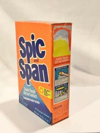 VINTAGE SPIC AND SPAN POWDER BOX - 1987 - OPEN BOX - 1/2 LEFT - COLLECTORS ITEM 2