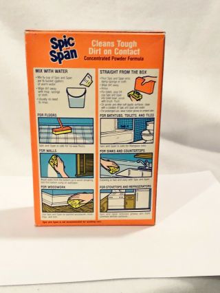 VINTAGE SPIC AND SPAN POWDER BOX - 1987 - OPEN BOX - 1/2 LEFT - COLLECTORS ITEM 3