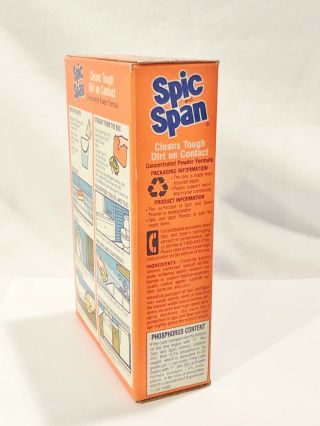 VINTAGE SPIC AND SPAN POWDER BOX - 1987 - OPEN BOX - 1/2 LEFT - COLLECTORS ITEM 4