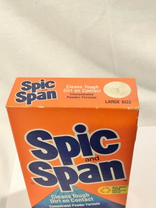VINTAGE SPIC AND SPAN POWDER BOX - 1987 - OPEN BOX - 1/2 LEFT - COLLECTORS ITEM 5
