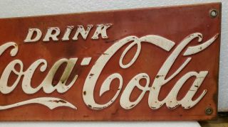 Vintage 1950 ' s Drink Coca Cola Sign 2
