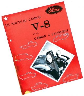 1933 1934 Ford Of France V - 8 Truck Advertising Booklet Brochure