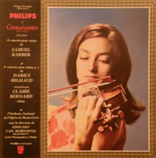 Ultra Rare French Violin Lp Claire Bernard Barber Milhaud Concertos Philips