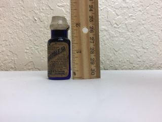 Sample size Ergotole OBGYN Vintage Antique Cobalt Blue Medicine Bottle 2