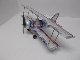 Beer Can Aluminum Handcrafted Airplane/natural Light (bi - Plane)