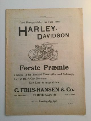 Harley Davidson - Full Page Ad - Motor Race Winner 1920