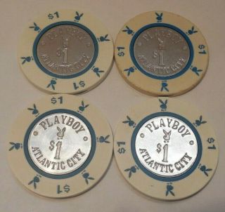 4 - Playboy Club - $1 Casino Chip - Atlantic City Jersey - House Mold Coin Inlay