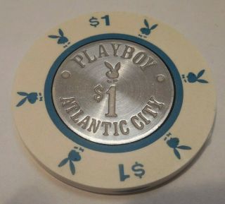 4 - Playboy Club - $1 Casino Chip - Atlantic City Jersey - House Mold Coin Inlay 2