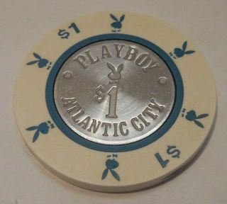 4 - Playboy Club - $1 Casino Chip - Atlantic City Jersey - House Mold Coin Inlay 3