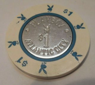 4 - Playboy Club - $1 Casino Chip - Atlantic City Jersey - House Mold Coin Inlay 5