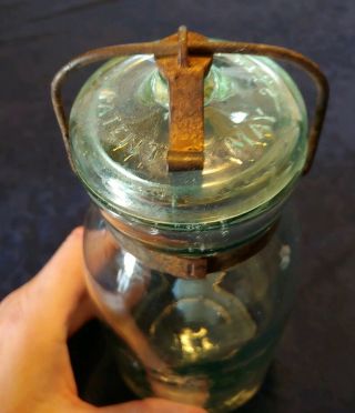 1 Quart Aqua GLOBE fruit Jar with Correct Lid & Closure 3