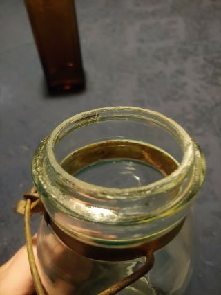 1 Quart Aqua GLOBE fruit Jar with Correct Lid & Closure 8