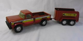 Nylint Horse Ranch Metal Pickup Truck With Horse Trailer Bronz