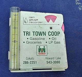 Vintage Rain Gauge Recorder,  Tri Town Coop,  Cokato,  Howard Lake