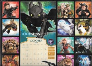 How To Train Your Dragon Movie 16 Month 2020 Photo Wall Calendar 2