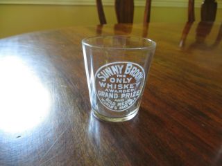 Etched Pre Pro Shot Glass Sunny Brook Whiskey Grand Prize World 
