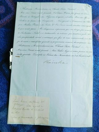 Queen Of Portugal,  Marie Ii,  Signed Document Dated 1852