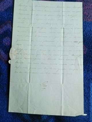 King Of Portugal,  Ferdinand Ii,  Signed Document Dated 1844