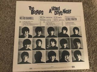 The Beatles A Hard Day ' s Night Vintage Record LP Capitol EMI SW - 11921 2