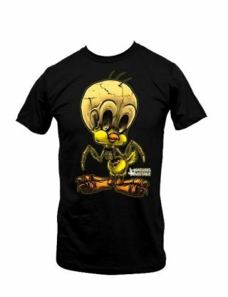 Looney Tunes Tweety Bird As A Zombie Black T - Shirt,  Unworn