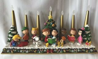 Danbury Peanuts Christmas Candelabra Snoopy Charlie Brown Lighted Candles