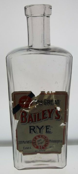 Bailey ' s Whiskey Bottle with Paper Label from Philadelphia 2