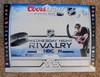 Coors Light National Hockey League Nhl Tin Beer Sign 24 " X 18 " Mancave