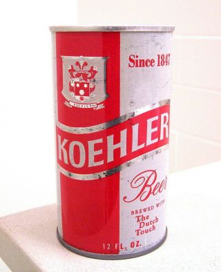 Rare Koehler Red/orange Shield Usbc 85 - 37 Ss Beer Can From Erie,  Pa