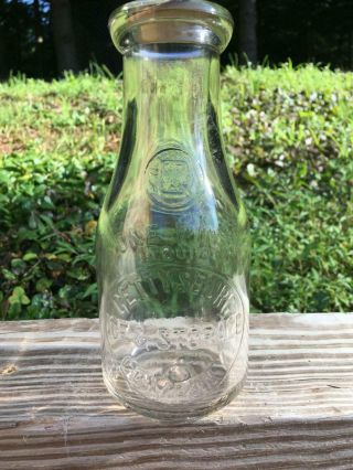 Vintage Pint Slug Plate Milk Bottle Gettysburg Ice & Storage W Lid Adams Co Pa