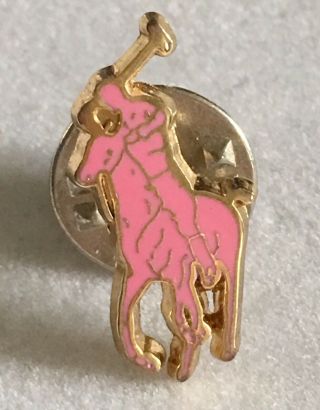 Polo Ralph Lauren Pink Pony Pin Tie Tack 15th Breast Cancer Enameled A226