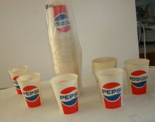 50 Pepsi Cola Wax Paper Cup Vintage 8 Oz
