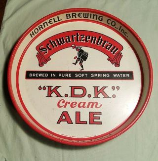 Vintage Schartzenbrau Kdk Cream Beer Tray,  Hornell Brewing Co - Hornell,  Ny - - 12 "