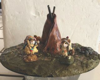 Wee Town Miniatures Indian Reservation Tee Pee Display Fit Wee Forest Folk Lqqk