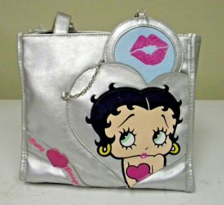 Betty Boop Small Handbag Silver With Small Mirror
