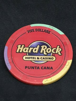 Hard Rock Punta Cana $5 Casino Chip Dominican Republic $5.  00