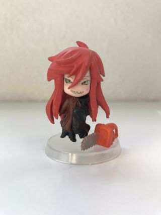 Rare Unique Cute Black Butler Grell Sutcliff Figure With Chainsaw And Stand