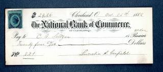Lucretia Garfield Wife Of President James Garfield Autographed Signed Check Rare