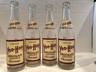 4 - 1950’s Vintage Yoo - Hoo Bottel - Great Colors - 12 Oz.  - Bottled In Nj (ra)
