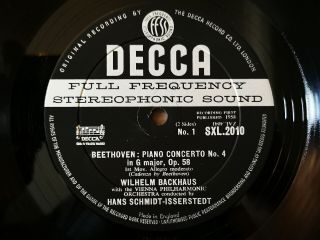 Decca SXL2010 - Beethoven - Piano Concerto No.  4 - BACKHAUS - SCHMIDT - ISSERSTEDT NM - 4