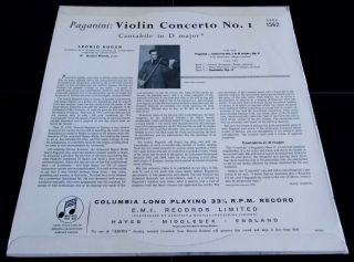Paganini: Violin Concerto No.  1 - Leonid Kogan Columbia 33CX 1562 ED1 LP 3