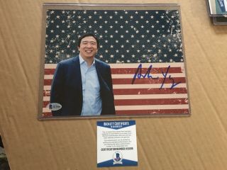 Andrew Yang Autographed Signed 8x10 Photo W/ Beckett 2020 President Rare