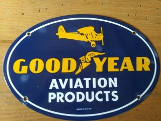 Goodyear Aviation Products Porcelain Oval Sign