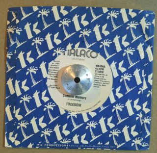 MODERN SOUL FUNK 45 - FREEDOM - GET UP AND DANCE /SUMMER MEMORY Promo VG,  HEAR 2