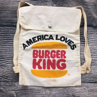 Vintage America Loves Burger King Bag Backpack Sack 70 