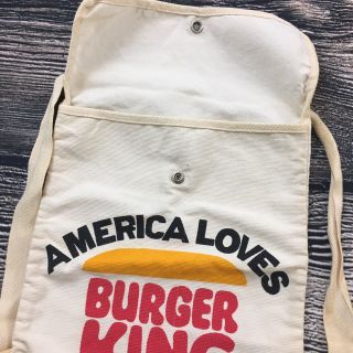 Vintage America Loves Burger King Bag Backpack Sack 70 ' s 80 ' s Canvas Advertising 3