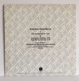Brian Eno & David Byrne “jezebel Spirit” Sire ’81 Orig 12” Promo Nm